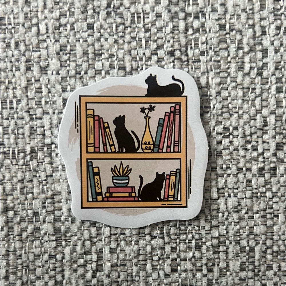 4/$10 Cat Bookshelf Sticker